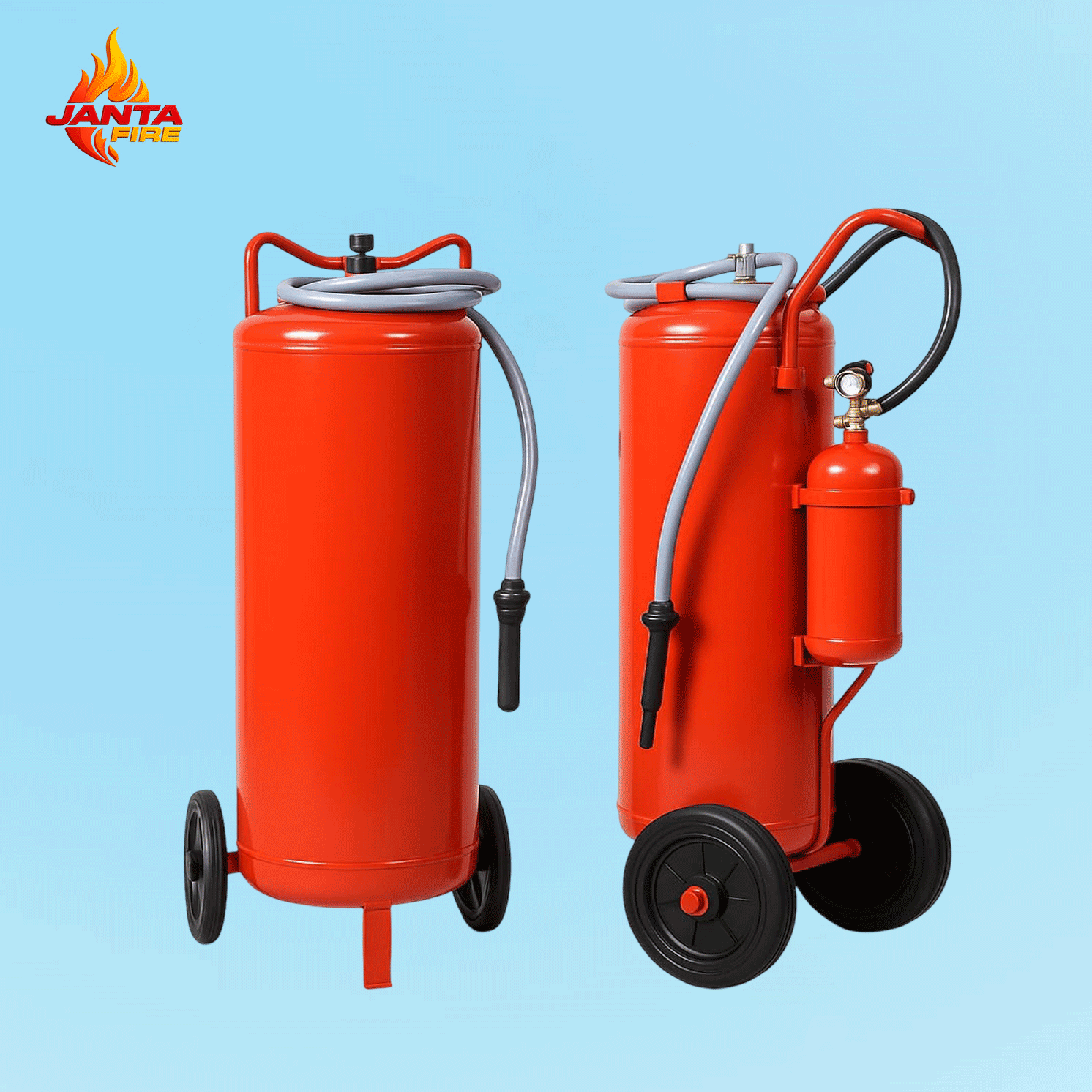FIRE EXTINGUISHER TROLLEY WITH CO2
